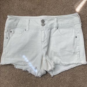 White jean shorts